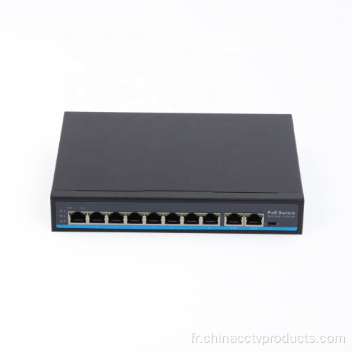 Power sur Ethernet 8Port CCTV Poe Switches 48V